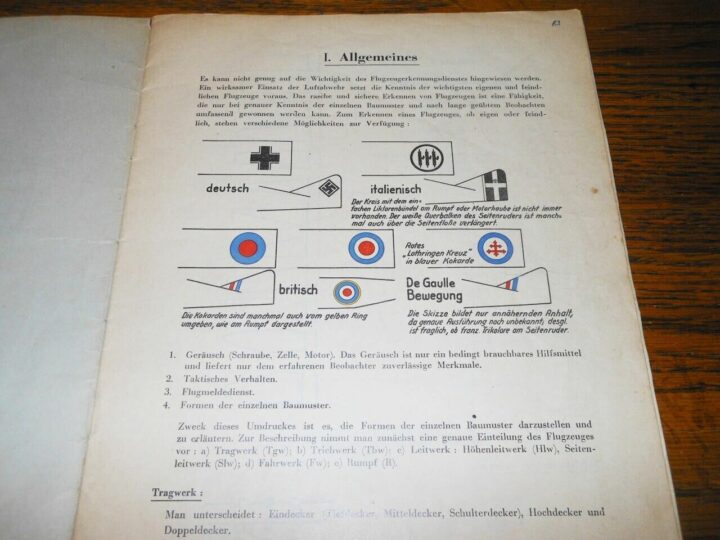 WW II German Air Force - AXIS / ALLIED AIRCRAFT RECOGNITION HANDBOOK - RARE! - Image 4