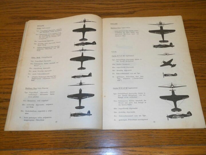 WW II German Air Force - AXIS / ALLIED AIRCRAFT RECOGNITION HANDBOOK - RARE! - Image 8