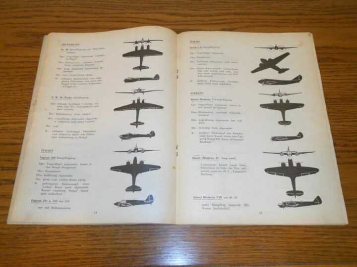 WW II German Air Force - AXIS / ALLIED AIRCRAFT RECOGNITION HANDBOOK - RARE! - Image 9