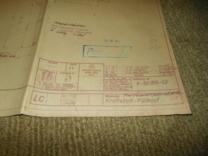 WW II German Aircraft Bauplan - FACTORY BLUEPRINT - Fi-156 "Storch" - VERY RARE! - Image 4