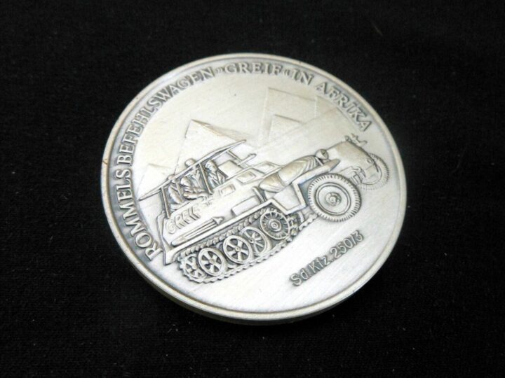 WW II German WH Army - ERWIN ROMMEL COMMEMORATIVE / COLLECTIBLE COIN - NICE! - Image 4