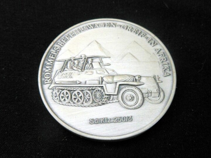 WW II German WH Army - ERWIN ROMMEL COMMEMORATIVE / COLLECTIBLE COIN - NICE! - Image 5