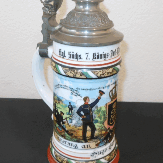 WW1 Imperial Prussian Army - REGIMENTAL STEIN - 7. KONIGS INF. RGT. 106 LEIPZIG