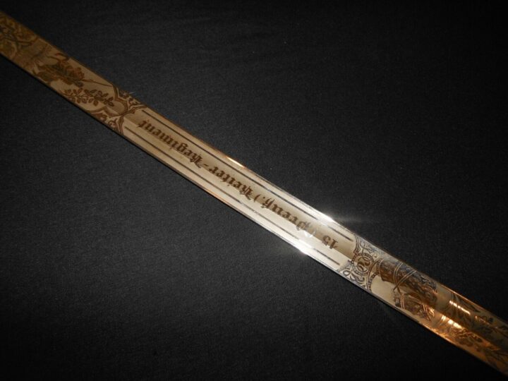 WW1 Prussian - CAVALRY OFFICER SWORD - TRIPLE ETCHED BLADE - UNIT ID - RARE! - Image 11