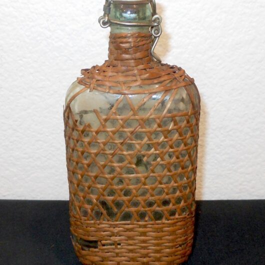 WW2 German Luftwaffe Beutegut Gasflasche - WICKER COVERED FLASK - French Pattern