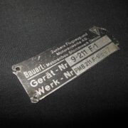 WW2 German Luftwaffe - MAIN ENGINE DATA PLATE - Jumo 211 - Ju87 Ju88 He111