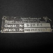 WW2 German Luftwaffe - MAIN ENGINE DATA PLATE - Jumo 211 - Ju87 Ju88 He111 - Image 3