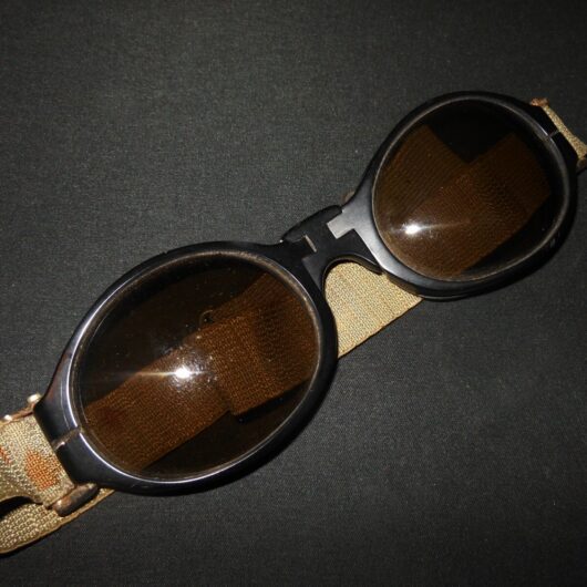 WW2 German Luftwaffe - PILOT SPLINTER-PROOF GOGGLES - HANS-KARL STEPP - RARE!