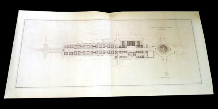 WW2 German Wehrmacht - ARCHITECTURAL DRAWING / BLUEPRINT - MUNICH CAPITAL - RARE