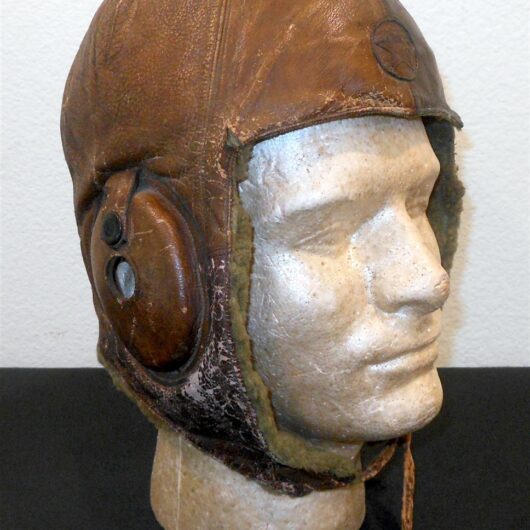 WW2 Imperial Japanese Army - WINTER LEATHER & FUR PILOT FLIGHT HELMET - GOOD!