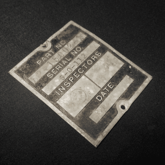 WW2 USAAF Army Aircraft - MAIN PART ACCEPTANCE DATA PLATE - B-25 Mitchell - NICE