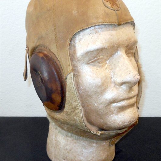 WW II Imperial Japanese Army - LEATHER FLIGHT HELMET - WINTER VERSION - NOS!