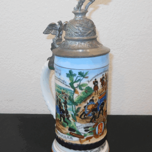 WW1 Imperial Prussian Army - REGIMENTAL STEIN - 2. KURHESS FELDART. REGT. FULDA