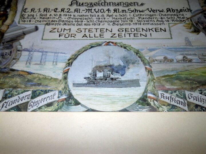 WW1 Prussian Army - NAMED PRESENTATION SERVICE CERTIFICATE - ARTILLERY - V. NICE - Image 11