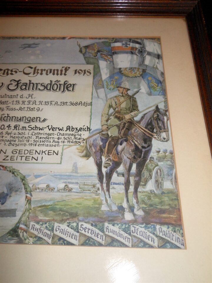 WW1 Prussian Army - NAMED PRESENTATION SERVICE CERTIFICATE - ARTILLERY - V. NICE - Image 10