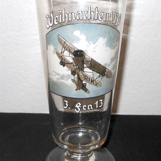 WW2 German Luftwaffe 3./Fernaufklärungsgruppe 13 - CHRISTMAS 1938 BEER GLASS