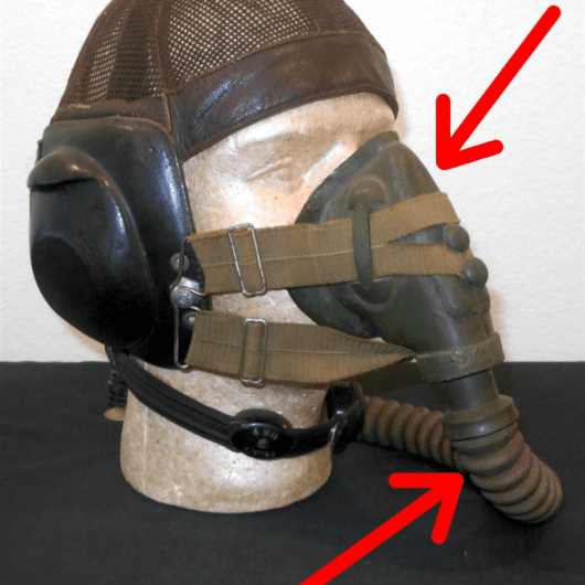 WW2 German Luftwaffe Aircraft 10-67 Sauerstoffmaske - PILOT OXYGEN MASK - RARE!