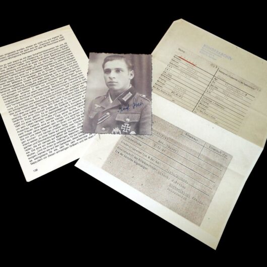 WW2 German Wehrmacht Autograph - OBERJAGER JOSEF PREIS  - SIGNED PHOTO & DOCS