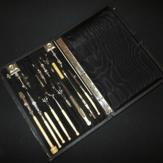 WW2 Imperial Japanese Army / Navy - MAP DRAWING / CARTOGRAPHY TOOLS & BOX - RARE