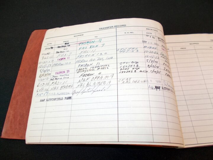 WW2 US Navy Aircraft - MAIN ENGINE DATA PLATE w/ LOG BOOK - SNJ-5 - NICE! - Image 8